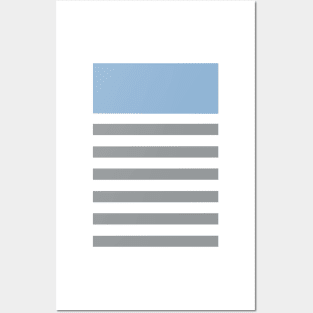 Light blue with grey stripe pattern Posters and Art